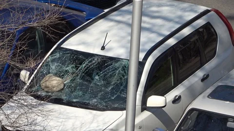 Broken windshield Stock Footage 128193257