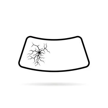 Broken windshield glass with crack Stock Illustration