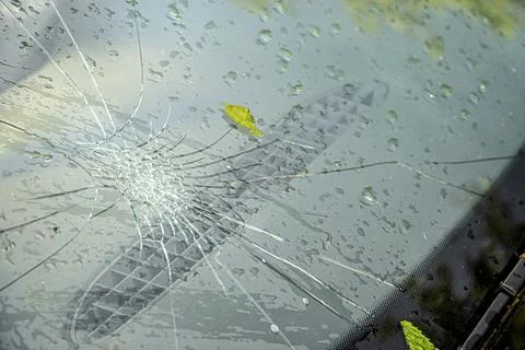 Broken Windshield Insurance Concept Stock Photos