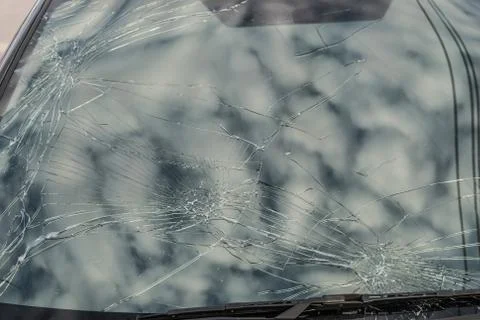 The broken windshield Stock Photos