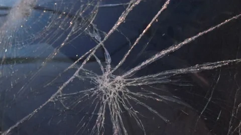 Broken Windshield Traffic Accident Video stock 166121830