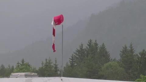 Broken windsock in the rain Stock Footage 277691842