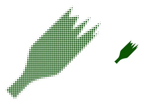 Broken Wine Bottle Halftone Dotted Icon Stockillustratie