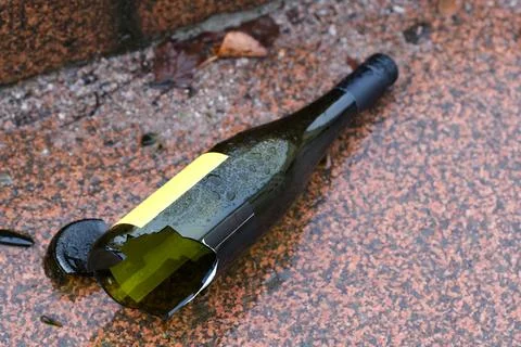 Broken wine bottle Stock Photos