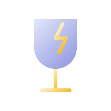 Broken wineglass flat gradient two-color ui icon Illustrazione stock