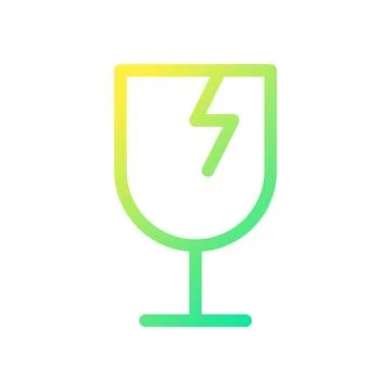 Broken wineglass pixel perfect gradient linear ui icon Ilustração Stock