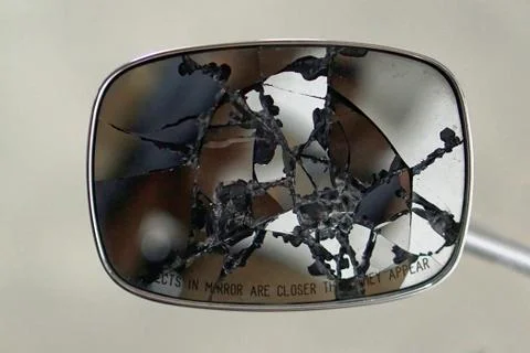 Broken wing mirror Stock Photos