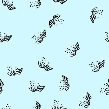 Broken wings sad mood vector seamless pattern Stock Illustration