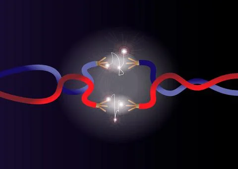 Broken wires. the sparks between two white wires Stock Illustration