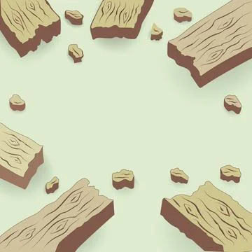Broken wood border Stock Illustration