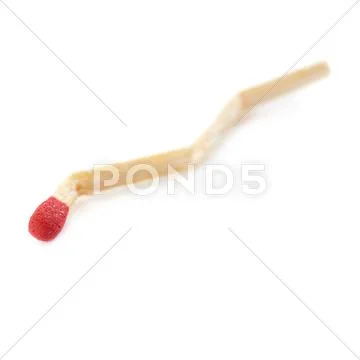 Broken Wooden match isolated over the white background Stock Photos