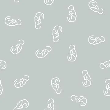 Broken wrestler boxer ear line vector seamless pattern Illustrazione stock