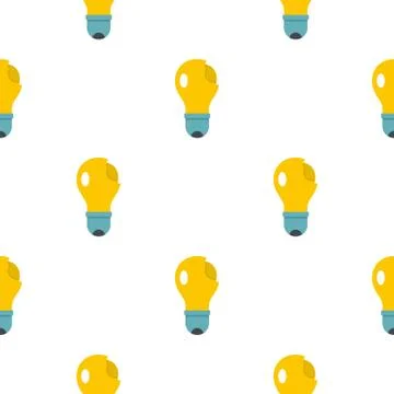 Broken yellow lightbulb pattern flat Illustrazione stock