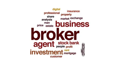 Broker animated word cloud, text design animation. Stock Footage 78876069