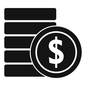 Broker coins stack icon, simple style Stock Illustration