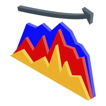 Broker graph chart icon, isometric style 스톡 일러스트