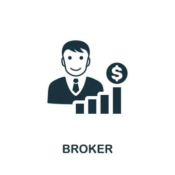 Broker icon. Creative element design from stock market icons collection. Pixel Stock-Illustration