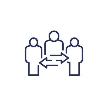 Broker or mediator line icon, vector Stock Illustration