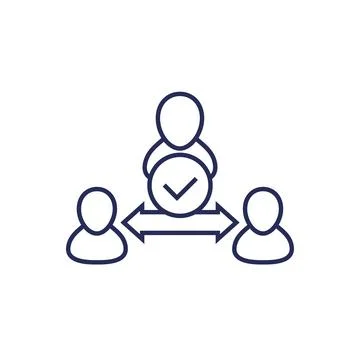 Broker or third party line icon on white Stock Illustration