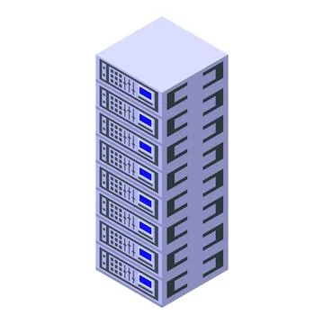 Broker server rack icon, isometric style Stock Illustration