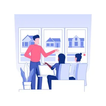 Broker service isolated concept vector illustration. Ilustración de archivo