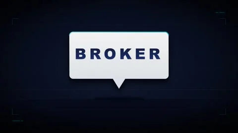 Broker text in speech bubble financial trading and investment concept anima.. Stock Footage 337564311