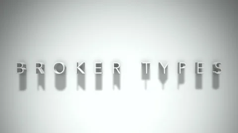 Broker types 3D title animation white text on a white background Stock Footage 299427352