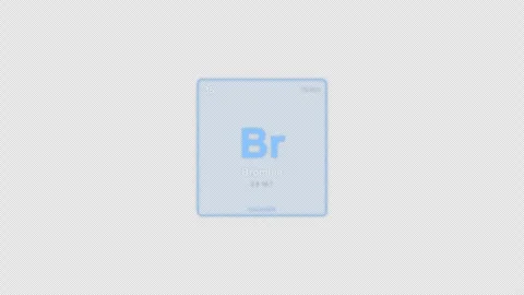 Bromine Br Periodic Table Element Tile Labeled Animation Video Overlay Alpha 4K 動画素材 339369976