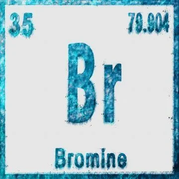Bromine Chemical Element Blue on White Stock Illustration