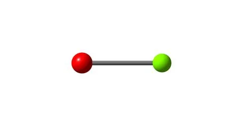 Bromine monochloride molecular structure isolated on white Stock Illustration