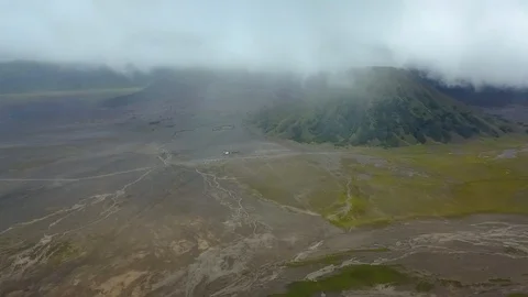 Bromo active volcano in Jawa, Indonesia. Aerial view. Stock Footage 101905451