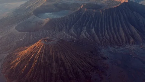 Bromo during the sunrise by drone, Java Island, Indonesia 4K Stock Footage 123109618