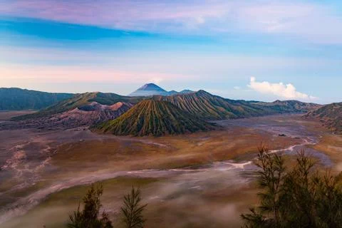 The Bromo, or Mount Bromo, is an active somma volcano Foto stock