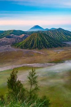 The Bromo, or Mount Bromo, is an active somma volcano Foto stock