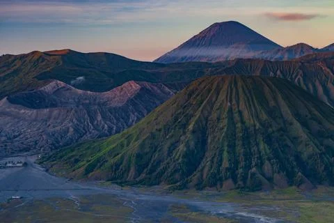 The Bromo, or Mount Bromo, is an active somma volcano Foto stock
