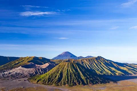The Bromo, or Mount Bromo, is an active somma volcano Foto stock