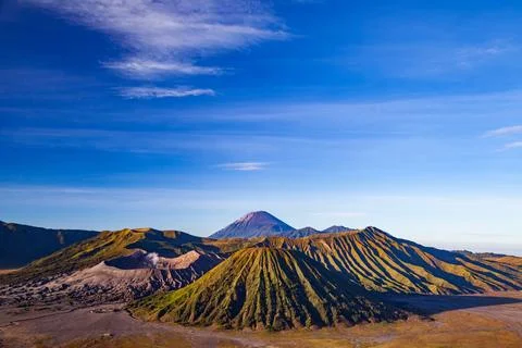 The Bromo, or Mount Bromo, is an active somma volcano Foto stock