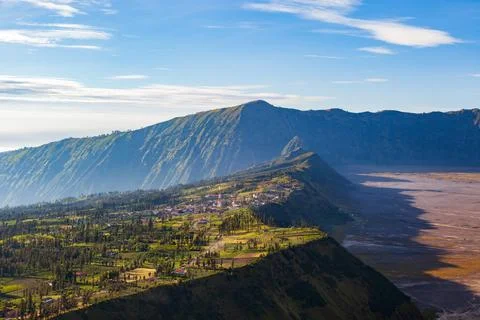 The Bromo, or Mount Bromo, is an active somma volcano Foto stock