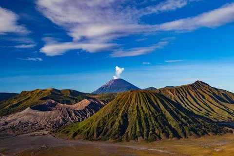 The Bromo, or Mount Bromo, is an active somma volcano Foto stock