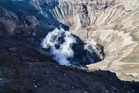 The Bromo, or Mount Bromo, is an active somma volcano Foto stock