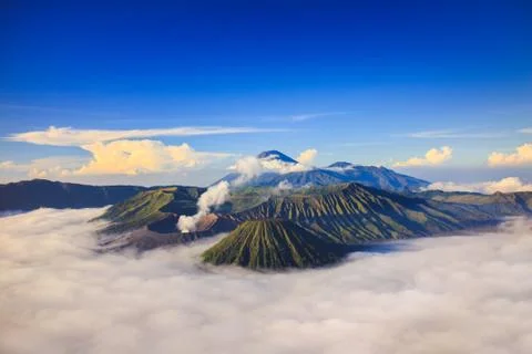 Bromo vocalno at sunrise, East Java, , Indonesia Stock Photos