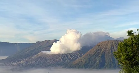 BROMO VOLCANIC SMOKE Stock Footage 245365485