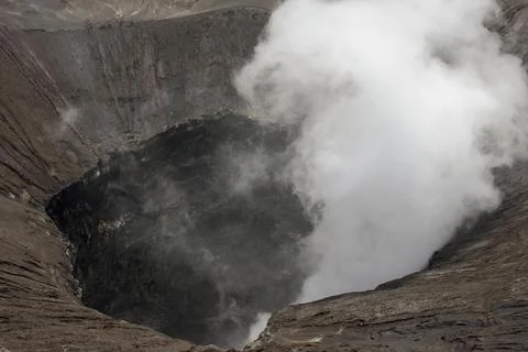Bromo Volcano Active Crater Foto stock