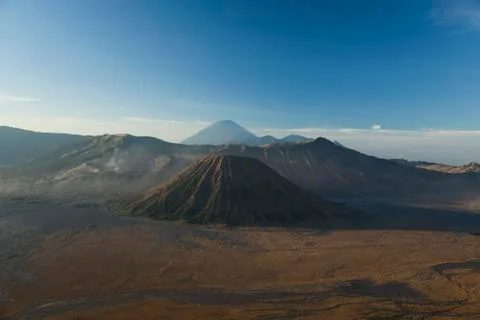 Bromo volcano, Java, Indonesia, bright colorful vivid theme Stock Photos