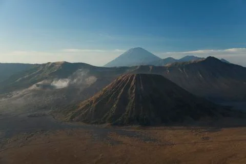 Bromo volcano, Java, Indonesia, bright colorful vivid theme Stock Photos
