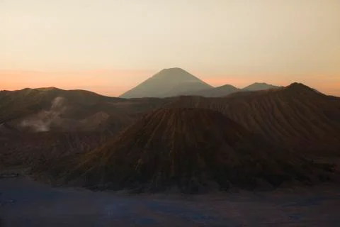 Bromo volcano, Java, Indonesia, bright colorful vivid theme Stock Photos