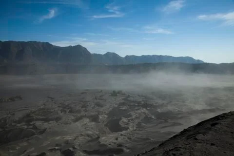 Bromo volcano, Java, Indonesia, bright colorful vivid theme Stock Photos