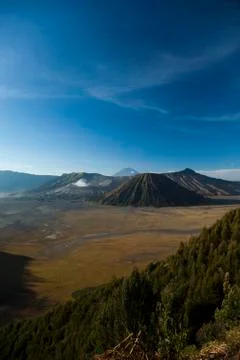 Bromo volcano, Java, Indonesia, bright colorful vivid theme Stock Photos