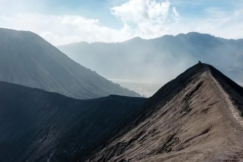 Bromo volcano on Java island, Indonesia, in daylight Stock Photos