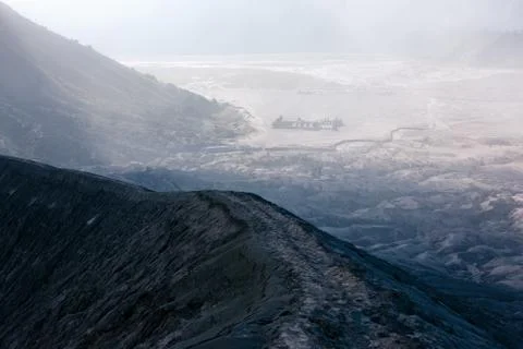 Bromo volcano on Java island, Indonesia, in daylight Stock Photos